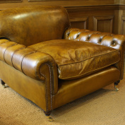 Lansdown Full Scroll Buttoned Arms Snuggler Chair